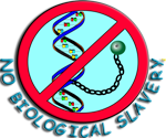 No Biological Slavery logo.